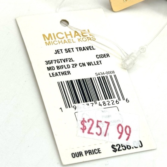 Michael Kors Medium Bifold Zip Chain Wallet Cider - Picture 9 of 9